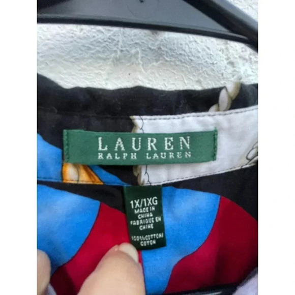 Vintage Ralph Lauren Womens Long Sleeve Button Down Equestrian Shirt Multi 1XG - Picture 6 of 8